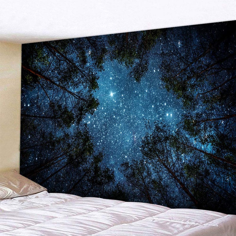 Llamazing Forest Tapestry Home Decor Landscape Living Room Bedroom Decoration Magic Tapestry Curtain (Looking Up at The Stars, 78''LÃ—60''W) - Image 4